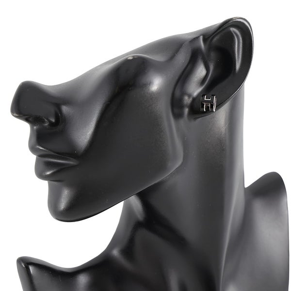 エルメス ピアス ミニ・ポップアッシュ ブラック/シルバー金具 HERMES アクセサリー 黒