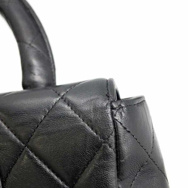 シャネル ハンドバッグ 親子バッグ マトラッセ ココマーク ラムスキン CHANEL バッグ 黒