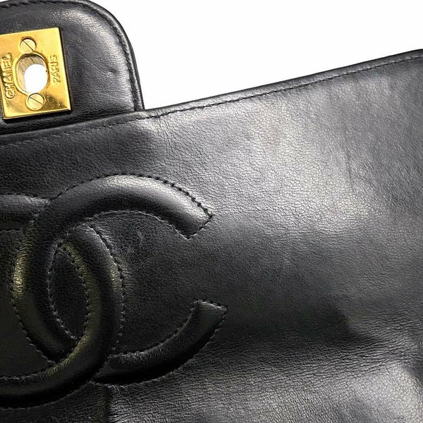 シャネル ハンドバッグ 親子バッグ マトラッセ ココマーク ラムスキン CHANEL バッグ 黒