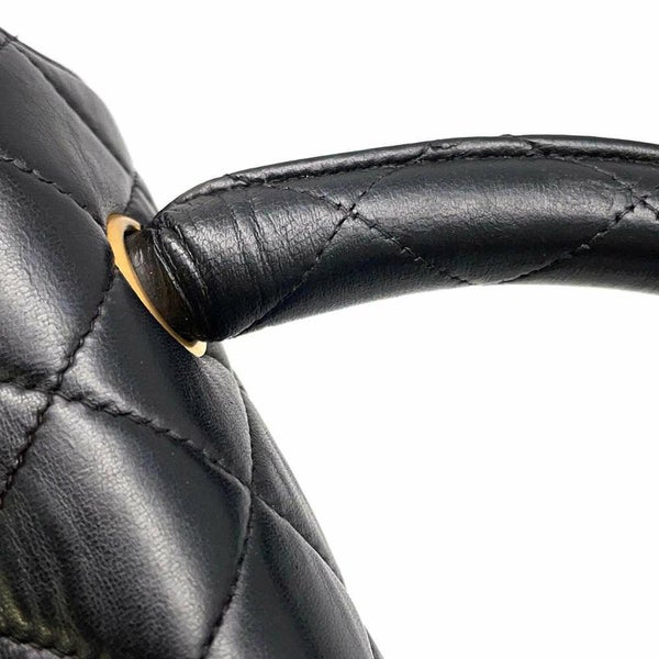シャネル ハンドバッグ 親子バッグ マトラッセ ココマーク ラムスキン CHANEL バッグ 黒