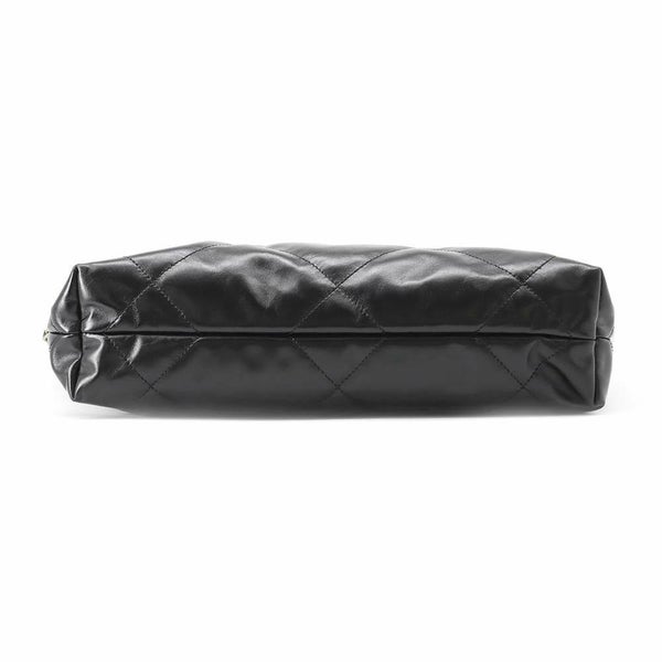 シャネル ハンドバッグ CHANEL 22 マトラッセ スモール シャイニーカーフ AS3260 ポーチ付き 黒