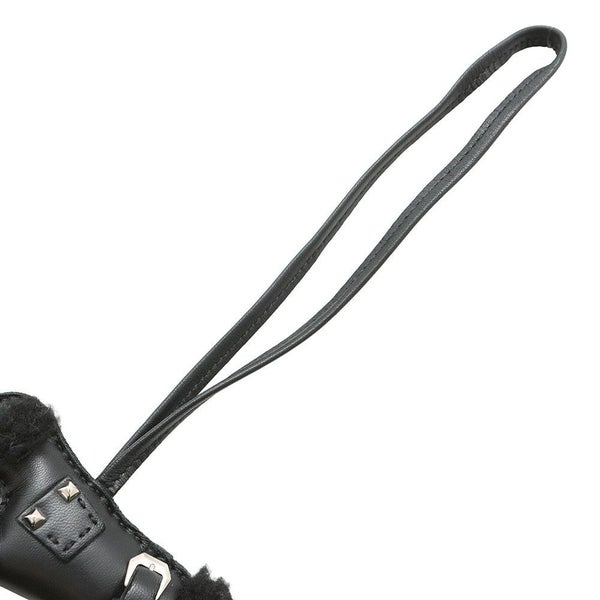 エルメス バッグチャーム バディ パンク ブラック/シルバー金具 ラムスキン/ムートン B刻印 黒