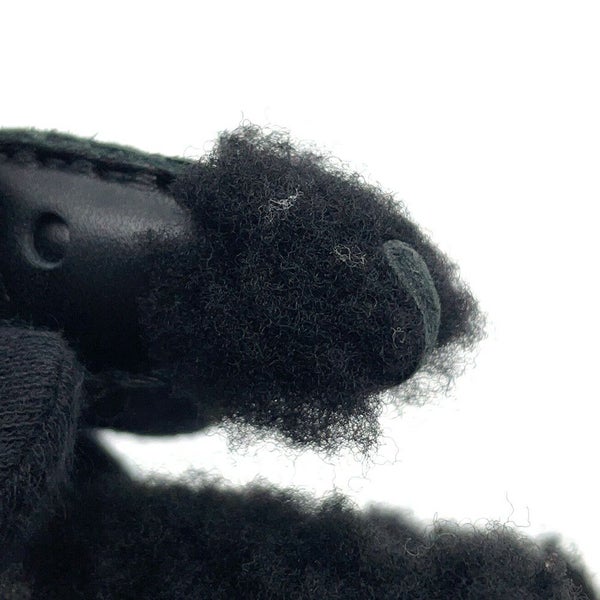 エルメス バッグチャーム バディ パンク ブラック/シルバー金具 ラムスキン/ムートン B刻印 黒