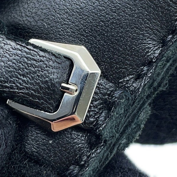 エルメス バッグチャーム バディ パンク ブラック/シルバー金具 ラムスキン/ムートン B刻印 黒