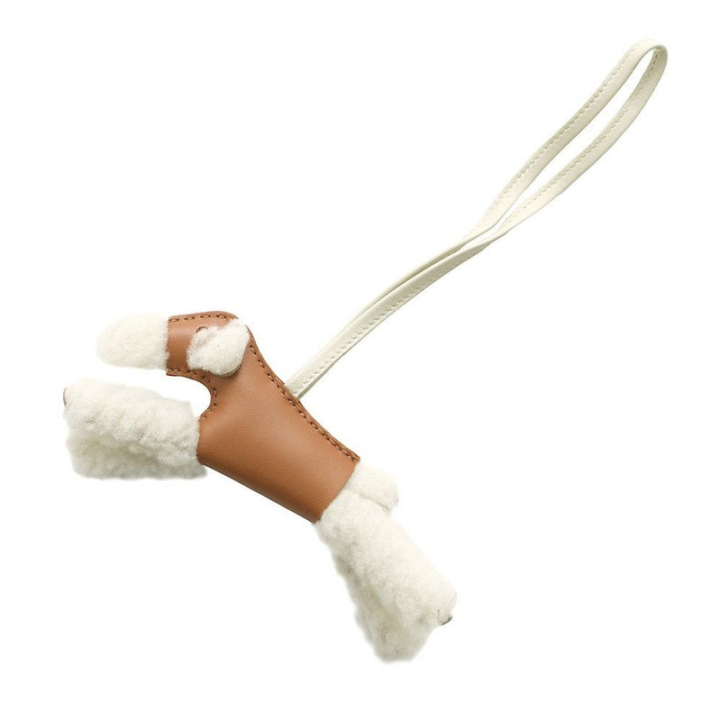 エルメス バッグチャーム バディ ゴールド/クレ ラムスキン/ムートン U刻印 HERMES