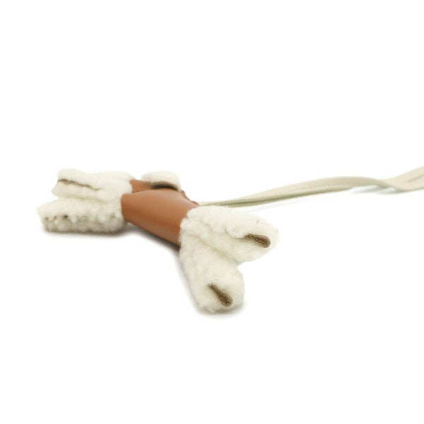 エルメス バッグチャーム バディ ゴールド/クレ ラムスキン/ムートン U刻印 HERMES