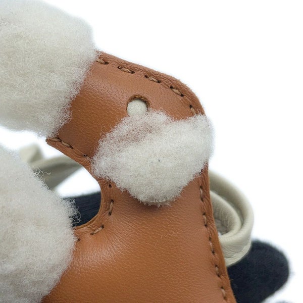 エルメス バッグチャーム バディ ゴールド/クレ ラムスキン/ムートン U刻印 HERMES