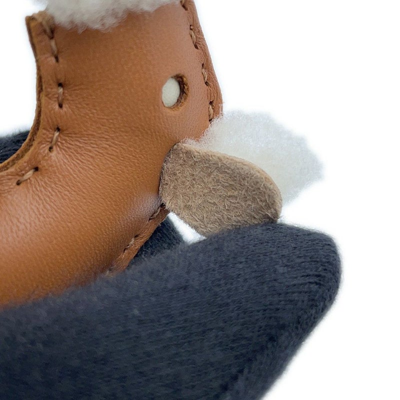 エルメス バッグチャーム バディ ゴールド/クレ ラムスキン/ムートン U刻印 HERMES