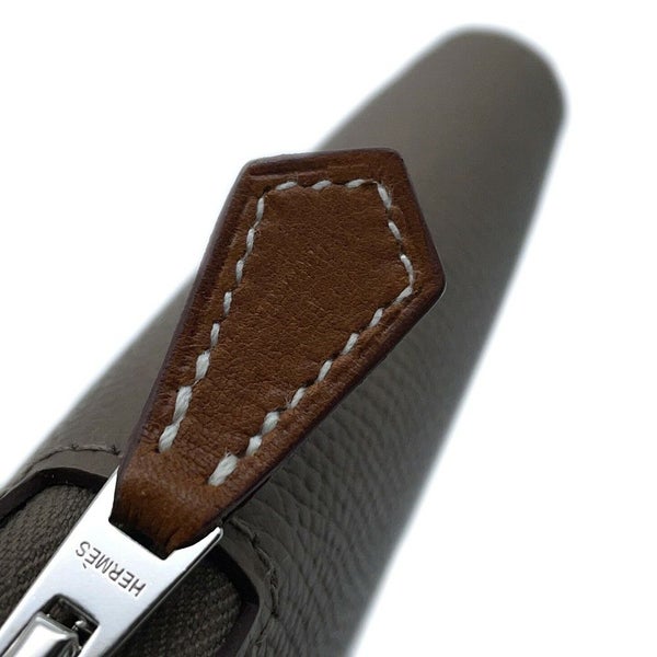 エルメス コインケース アザップコンパクト シルクイン エトゥープ/シルバー金具 エプソン K刻印