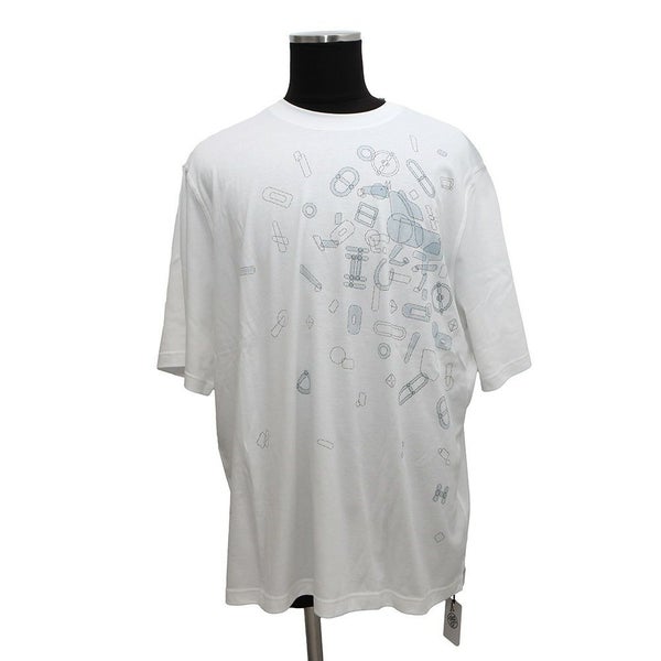 エルメス Tシャツ フラグメント・エクエストレス Fragments Equestres メンズサイズXXL HERMES トップス 白