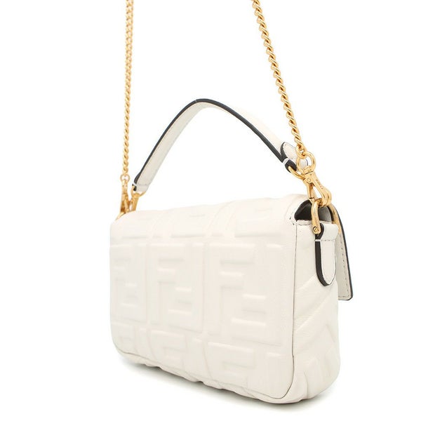 フェンディ ハンドバッグ FFモチーフ バゲット ミニ 8BS017 FENDI 2way 白