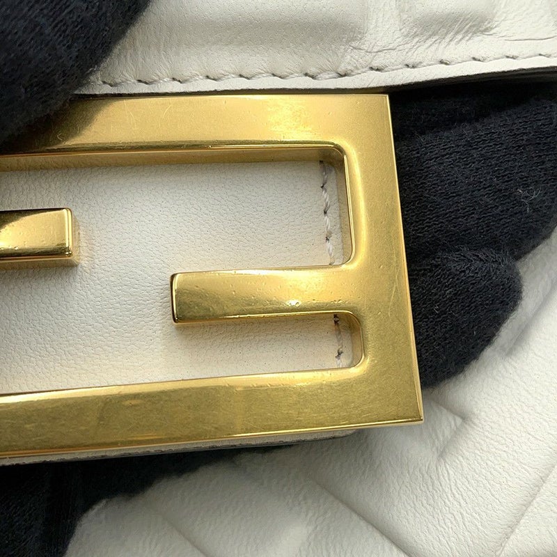 フェンディ ハンドバッグ FFモチーフ バゲット ミニ 8BS017 FENDI 2way 白