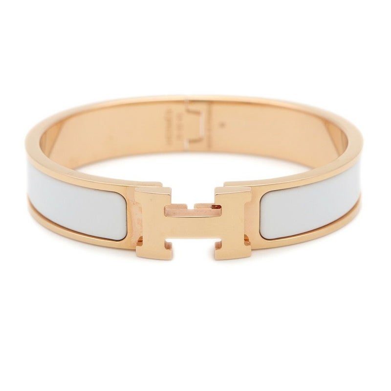 エルメス ブレスレット クリックH サイズPM ホワイト/ゴールド金具 HERMES アクセサリー バングル