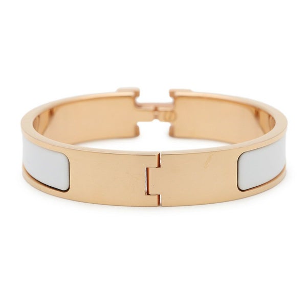 エルメス ブレスレット クリックH サイズPM ホワイト/ゴールド金具 HERMES アクセサリー バングル