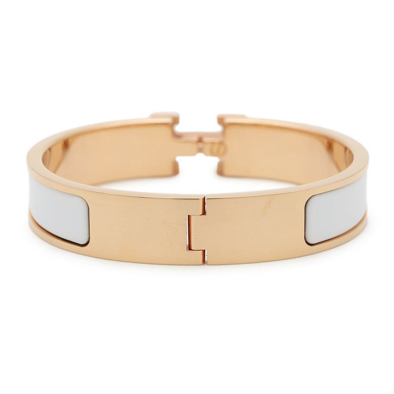 エルメス ブレスレット クリックH サイズPM ホワイト/ゴールド金具 HERMES アクセサリー バングル