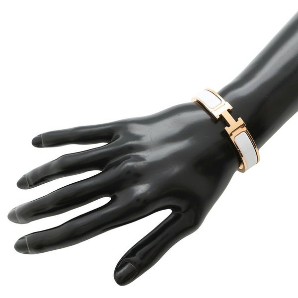 エルメス ブレスレット クリックH サイズPM ホワイト/ゴールド金具 HERMES アクセサリー バングル