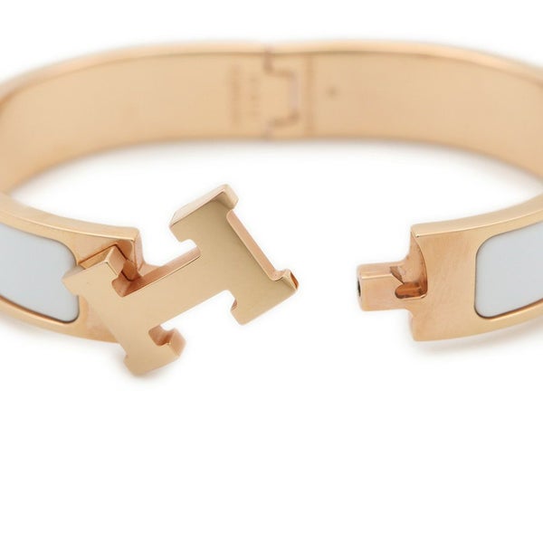 エルメス ブレスレット クリックH サイズPM ホワイト/ゴールド金具 HERMES アクセサリー バングル