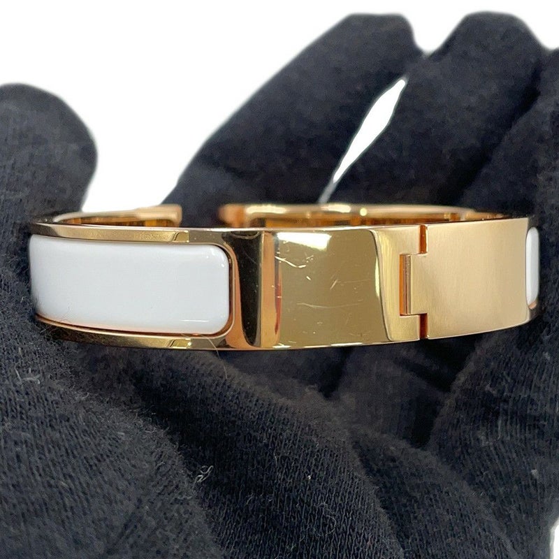 エルメス ブレスレット クリックH サイズPM ホワイト/ゴールド金具 HERMES アクセサリー バングル