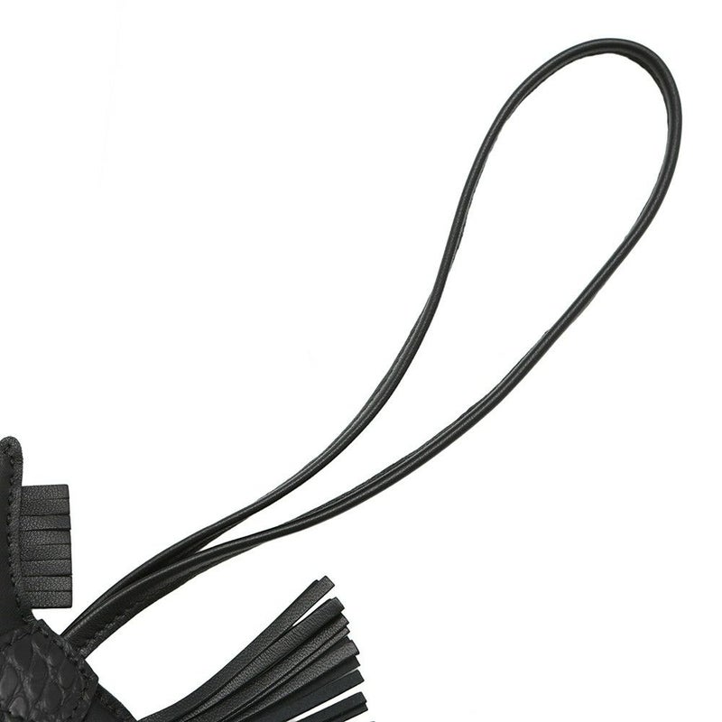 エルメス バッグチャーム ロデオ PM タッチ ブラック ラムスキン/アリゲーターマット W刻印 黒