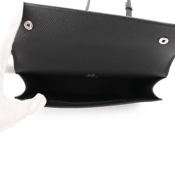 エルメス ショルダーウォレット ナップ トゥーゴー ブラック/シルバー金具 エプソン K刻印 財布 黒