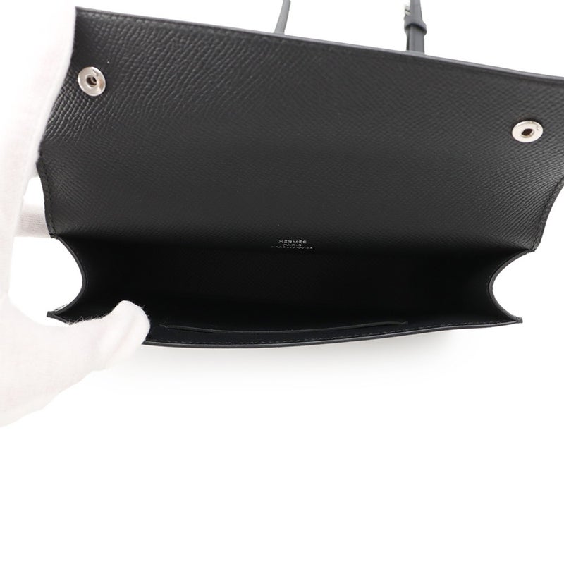 エルメス ショルダーウォレット ナップ トゥーゴー ブラック/シルバー金具 エプソン K刻印 財布 黒