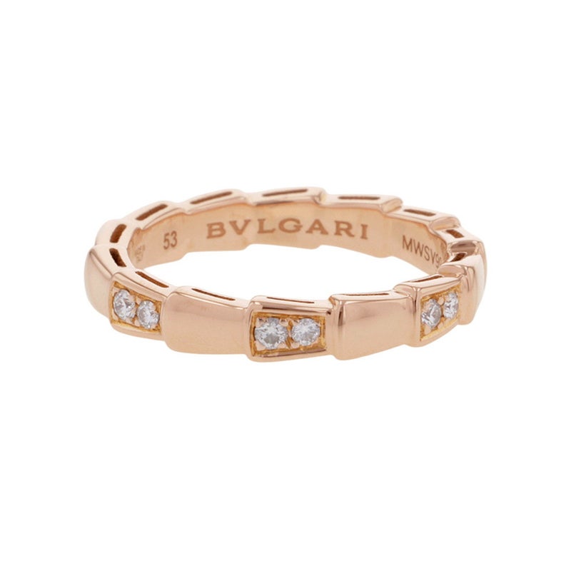 ブルガリ リング セルペンティ ヴァイパー ダイヤモンド 計0.24ct K18PGピンクゴールド サイズ53 BVLGARI 指輪