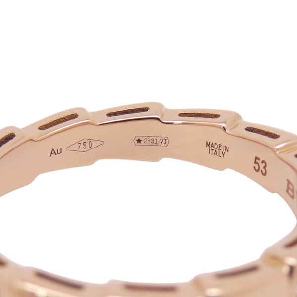 ブルガリ リング セルペンティ ヴァイパー ダイヤモンド 計0.24ct K18PGピンクゴールド サイズ53 BVLGARI 指輪