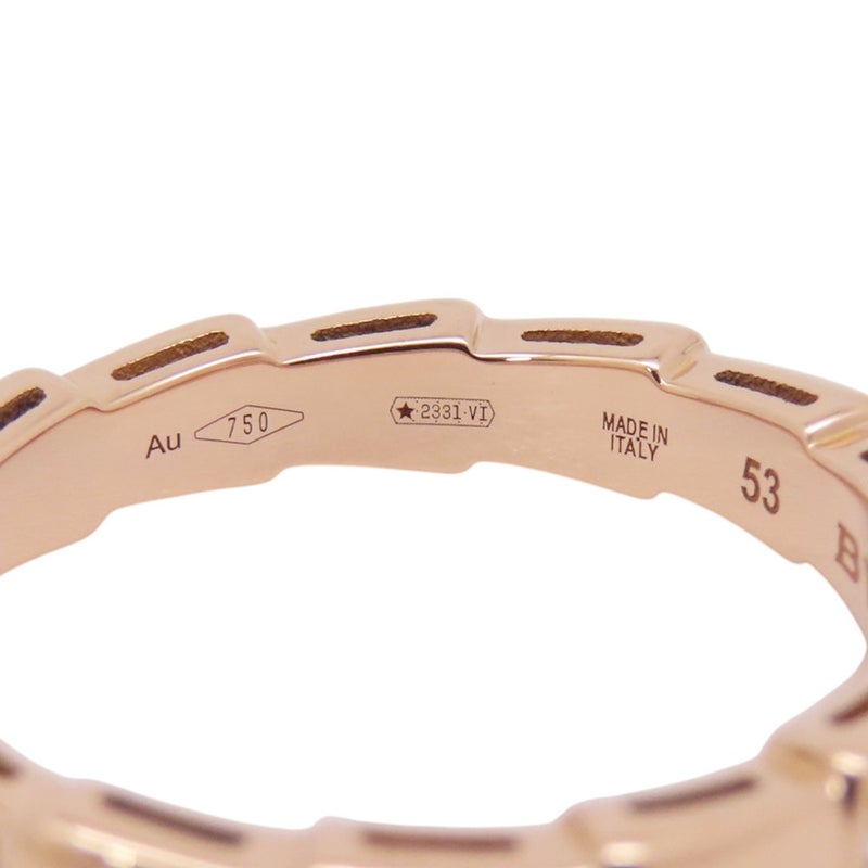 ブルガリ リング セルペンティ ヴァイパー ダイヤモンド 計0.24ct K18PGピンクゴールド サイズ53 BVLGARI 指輪