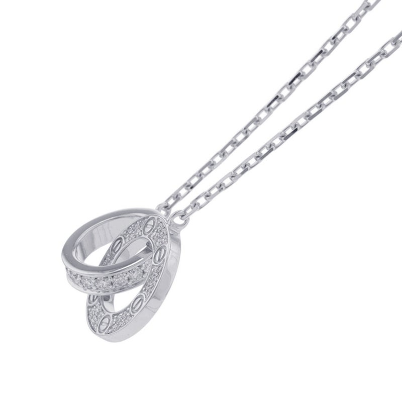 カルティエ ネックレス LOVE サークル パヴェセッティング ダイヤ 48P 計0.30ct K18WG B7216300 Cartier ペンダント