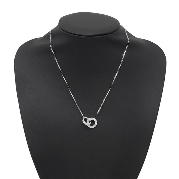 カルティエ ネックレス LOVE サークル パヴェセッティング ダイヤ 48P 計0.30ct K18WG B7216300 Cartier ペンダント