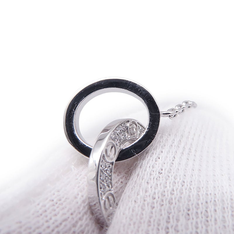 カルティエ ネックレス LOVE サークル パヴェセッティング ダイヤ 48P 計0.30ct K18WG B7216300 Cartier ペンダント