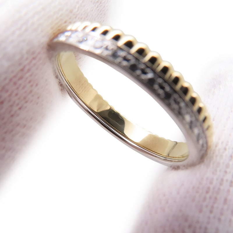 ブシュロン リング キャトル ラディアント ハーフ フルパヴェ ダイヤ 33P 計0.24ct K18YG/K18WG サイズ58 JAL00134 指輪