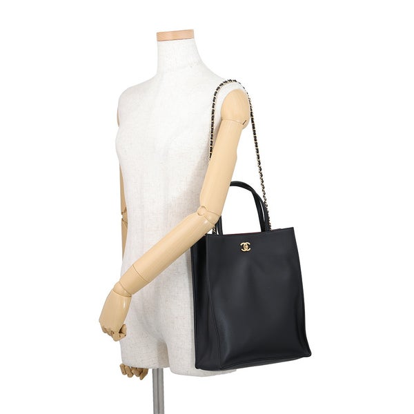 シャネル トートバッグ スモール ショッピング バッグ ココマーク AS6452 CHANEL 黒