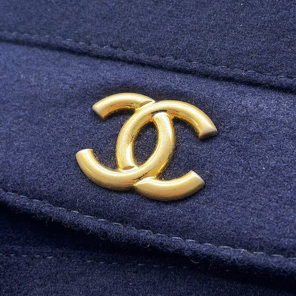 シャネル チェーンショルダーバッグ マトラッセ ココマーク アコーディオン ウール CHANEL