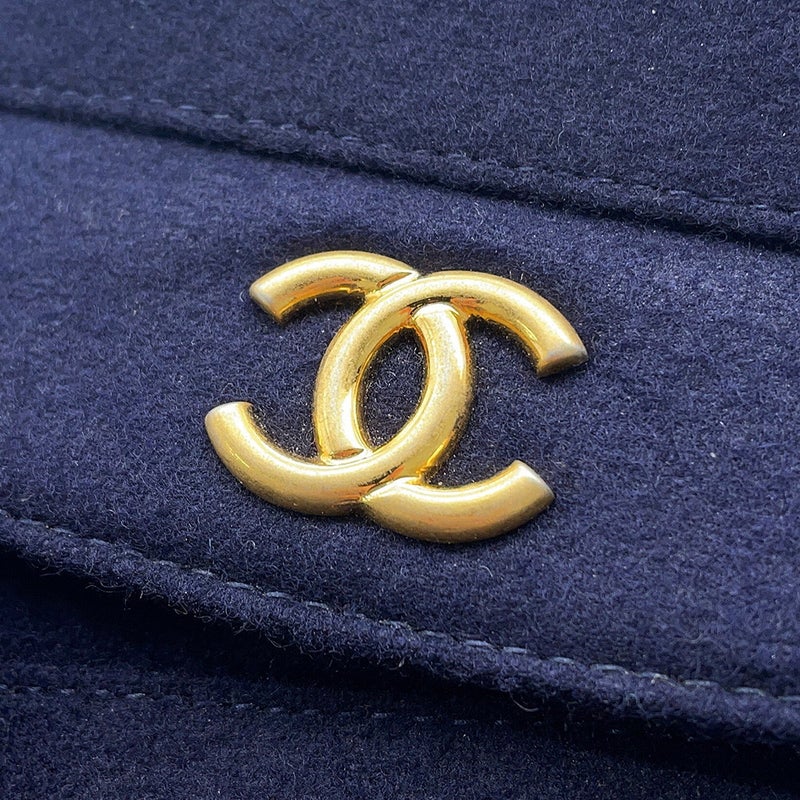 シャネル チェーンショルダーバッグ マトラッセ ココマーク アコーディオン ウール CHANEL