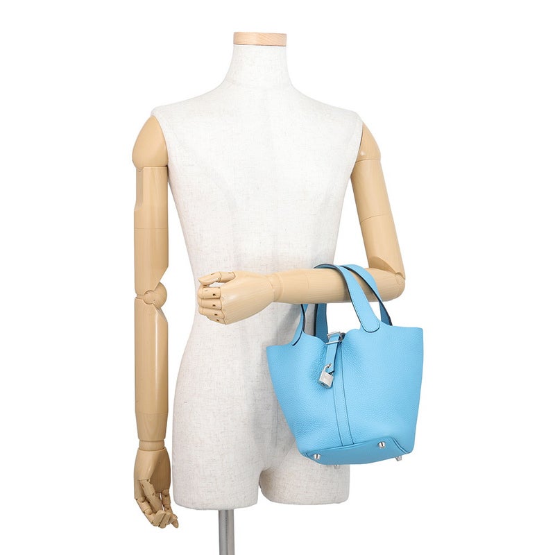 エルメス ハンドバッグ ピコタンロックPM ブルーノール/シルバー金具 トリヨンクレマンス D刻印 HERMES トートバッグ