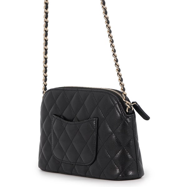シャネル チェーンショルダーバッグ ココマーク クラシック マトラッセ キャビアスキン AP4016 CHANEL 黒