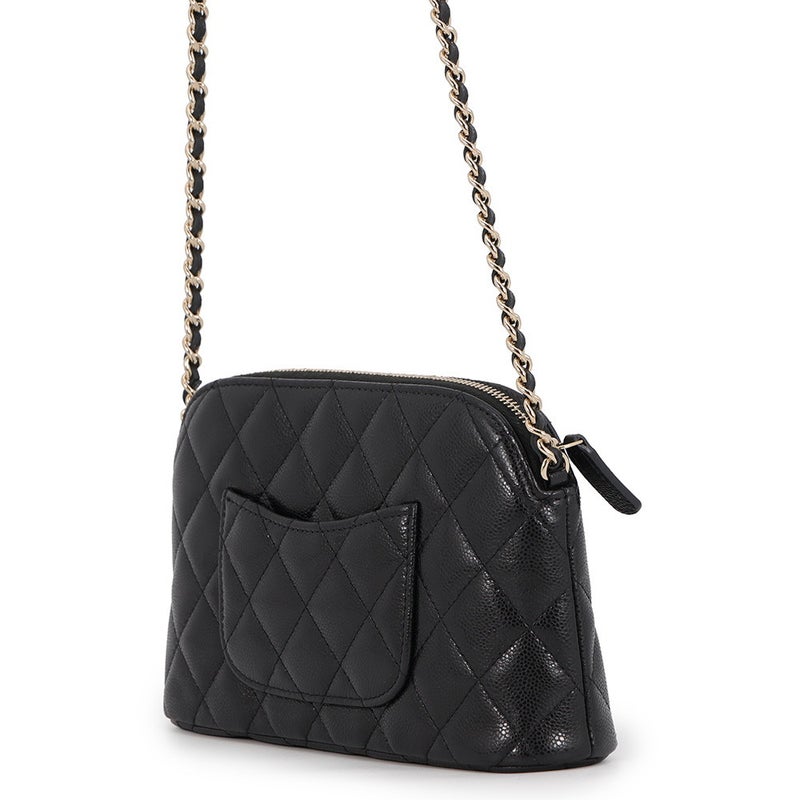 シャネル チェーンショルダーバッグ ココマーク クラシック マトラッセ キャビアスキン AP4016 CHANEL 黒