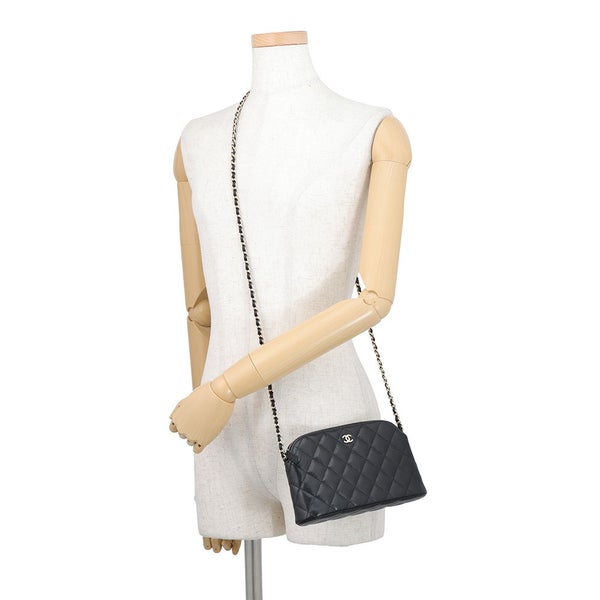 シャネル チェーンショルダーバッグ ココマーク クラシック マトラッセ キャビアスキン AP4016 CHANEL 黒