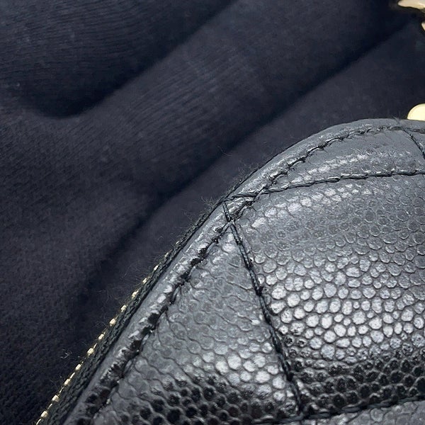 シャネル チェーンショルダーバッグ ココマーク クラシック マトラッセ キャビアスキン AP4016 CHANEL 黒