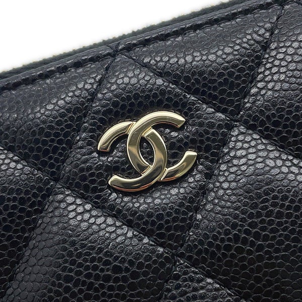 シャネル チェーンショルダーバッグ ココマーク クラシック マトラッセ キャビアスキン AP4016 CHANEL 黒