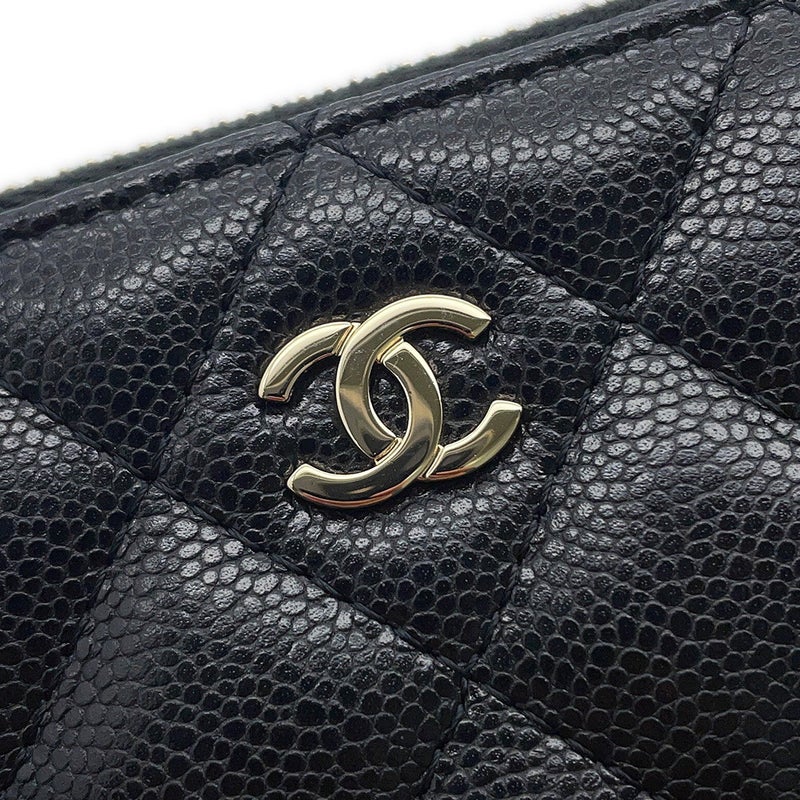 シャネル チェーンショルダーバッグ ココマーク クラシック マトラッセ キャビアスキン AP4016 CHANEL 黒