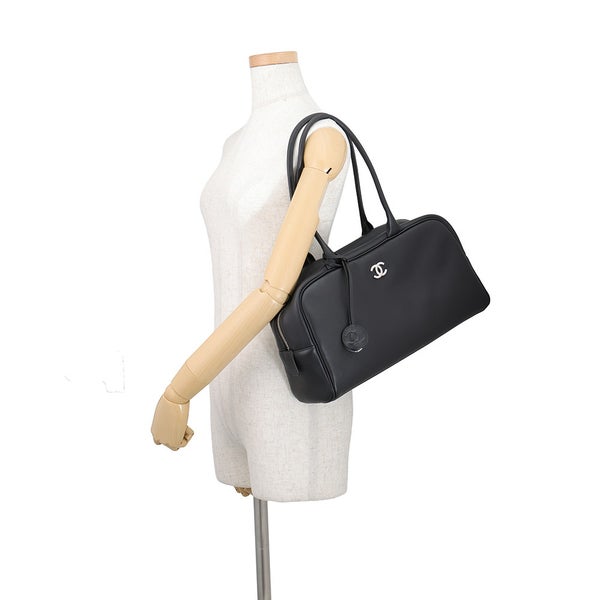シャネル ショルダーバッグ ココマーク ラージ ボーリングバッグ カーフレザー AS6211 CHANEL 黒