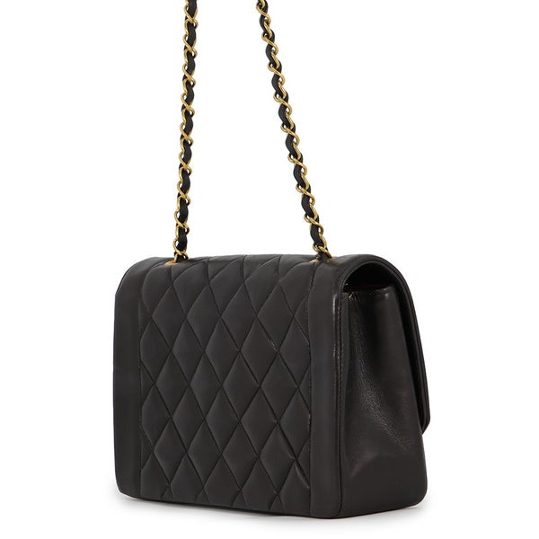 シャネル チェーンショルダーバッグ マトラッセ25 ココマーク ダイアナ ラムスキン A01165 CHANEL 黒