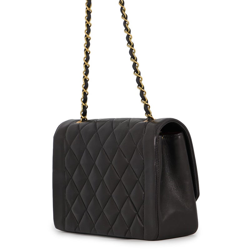 シャネル チェーンショルダーバッグ マトラッセ25 ココマーク ダイアナ ラムスキン A01165 CHANEL 黒