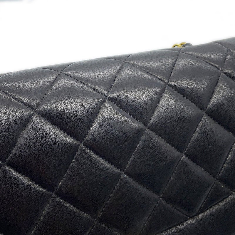 シャネル チェーンショルダーバッグ マトラッセ25 ココマーク ダイアナ ラムスキン A01165 CHANEL 黒