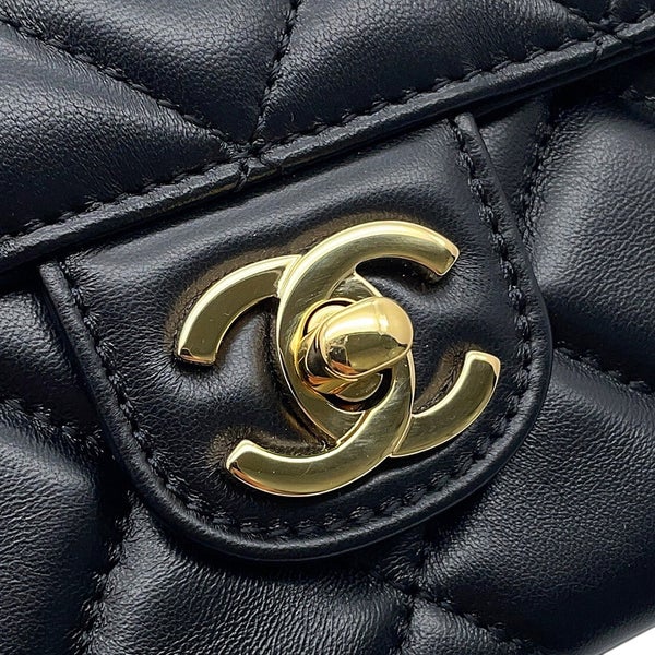 シャネル チェーンショルダーバッグ マトラッセ ココマーク ラムスキン AS6430 CHANEL 2wayショルダー 黒