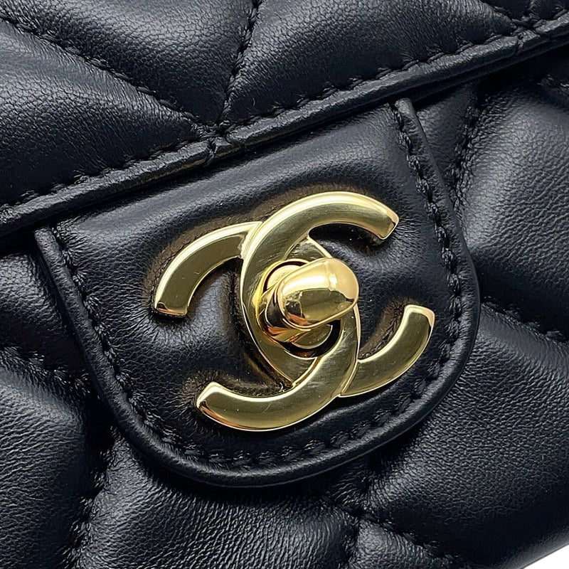 シャネル チェーンショルダーバッグ マトラッセ ココマーク ラムスキン AS6430 CHANEL 2wayショルダー 黒