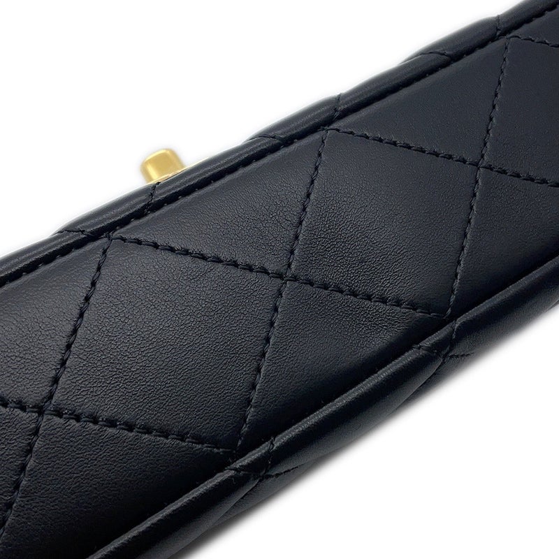 シャネル チェーンショルダーバッグ マトラッセ ココマーク ラムスキン AS6430 CHANEL 2wayショルダー 黒