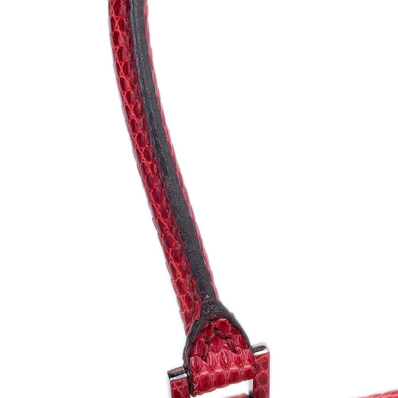 エルメス プリュム エラン ミニ ヴェルソ フューシャピンク/ルージュモワイヤン/シルバー金具 リザード/ダイヤ/K18WG □I刻印